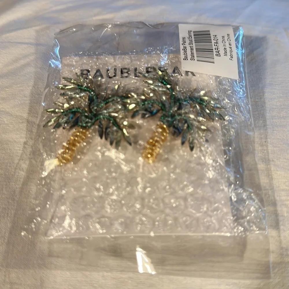NIP Baublebar Palm Tree Statement Post Earrings! - Picture 5 of 5